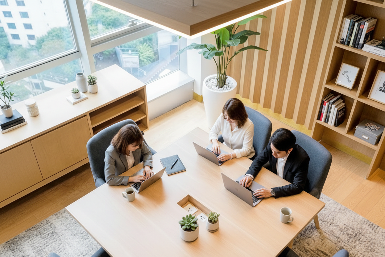 Ruang kerja yang sudah difit-out
